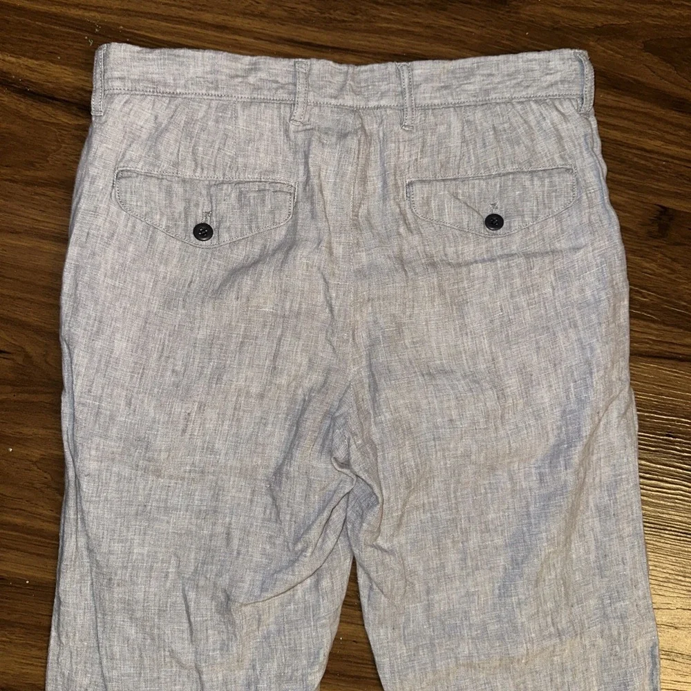 J Crew Mens Classic Fit 100% Linen Trouser Pants Gray 29x32 (30x27) CA092